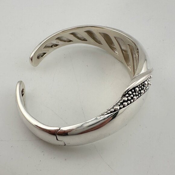 Michael Dawkins Sterling Silver Cuff Bracelet with Beautiful Textured Brand - Picture 11 of 16
